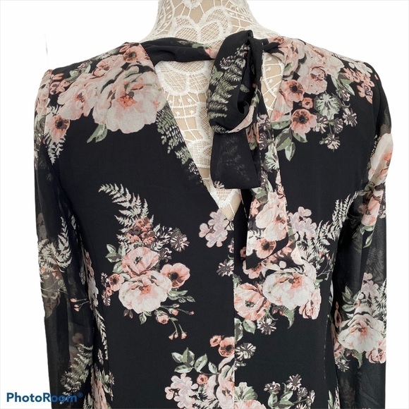 BCBGeneration Long Sleeve Tie Back Mini Dress - Picture 9 of 16